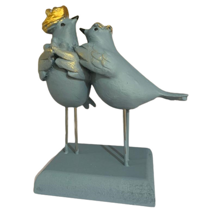 Romantic Bird Couple Sculpture, Lovebirds Statue for Home Decor, Polyester Bird Sculpture, Bird Couple Statue, Lovebird Couple Statue