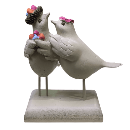 Romantic Bird Couple Sculpture, Lovebirds Statue for Home Decor, Polyester Bird Sculpture, Bird Couple Statue, Lovebird Couple Statue