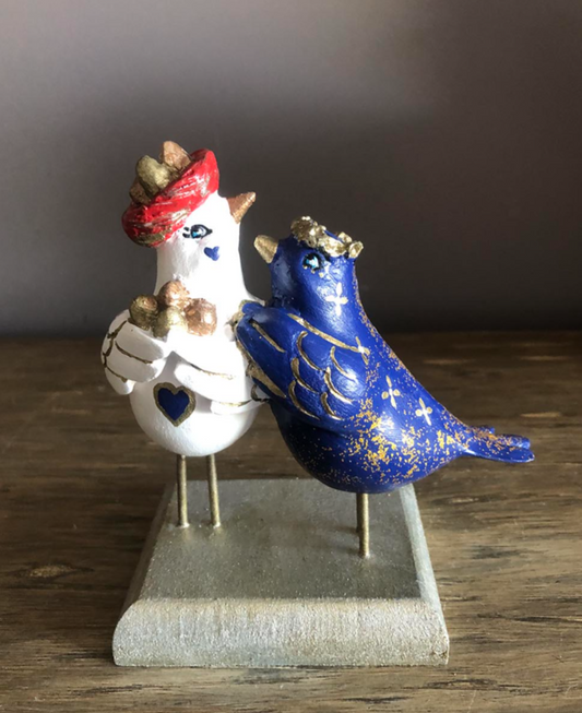Romantic Bird Couple Sculpture, Lovebirds Statue for Home Decor, Polyester Bird Sculpture, Bird Couple Statue, Lovebird Couple Statue
