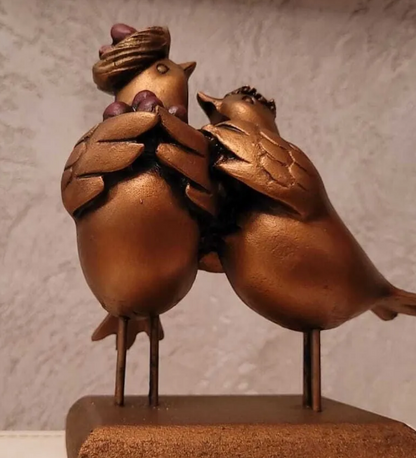 Romantic Bird Couple Sculpture, Lovebirds Statue for Home Decor, Polyester Bird Sculpture, Bird Couple Statue, Lovebird Couple Statue