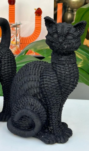 Woven Cat Statue, Handmade Polyester Cat Figurine, Unique Cat Lover Gift, Cat Statue, Woven Cat Sculpture, Cat Lover Home Decor, Cat Decor, Cat Sculpture, Cat Objects