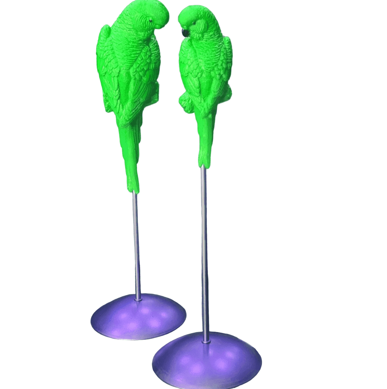 Parrot Statue Set, Tall Parrot Statues, Set of 2 Tall Parrots, Tropical Parrot Decor, Parrot Statues on Base, Tall Parrot Sculpture Set
