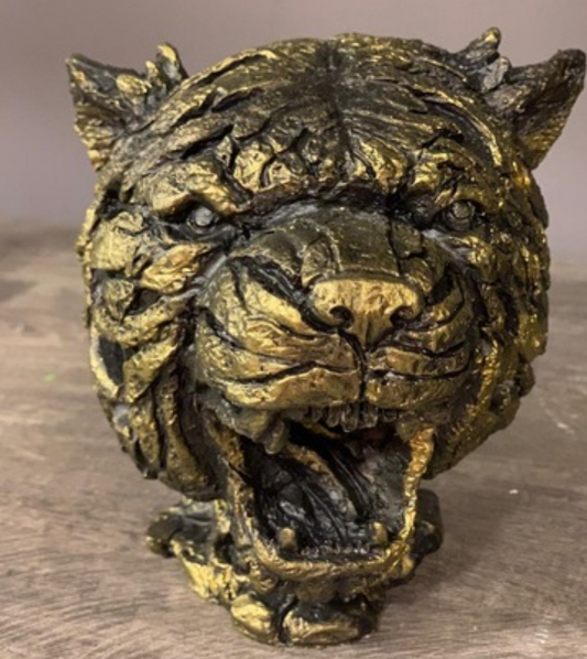 Roaring Tiger Head Statue, Fierce Tiger Sculpture, Tiger Head Bust Statue, Tiger Head Statue, Wild Tiger Head Statue, Tiger Face Statue
