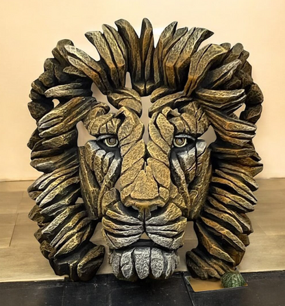 Handcrafted Lion Head Sculpture, Lion Head Sculpture, Jungle King Lion Sculpture, Hand Painted Lion Head Sculpture, Handmade Lion Sculpture