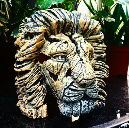 Handcrafted Lion Head Sculpture, Lion Head Sculpture, Jungle King Lion Sculpture, Hand Painted Lion Head Sculpture, Handmade Lion Sculpture