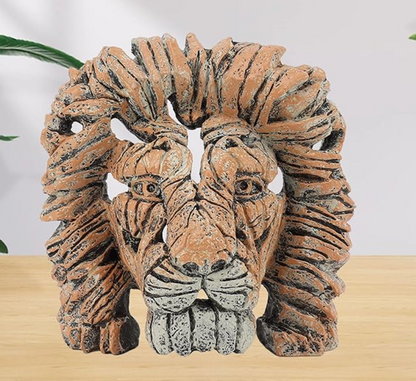 Handcrafted Lion Head Sculpture, Lion Head Sculpture, Jungle King Lion Sculpture, Hand Painted Lion Head Sculpture, Handmade Lion Sculpture