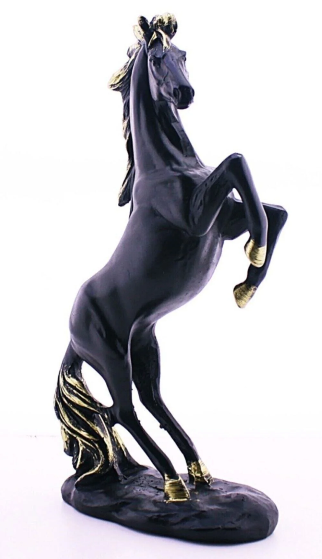 Horse Table Decor, Rearing Horse Statue, Equestrian Figurine, Rustic Home Office Sculpture