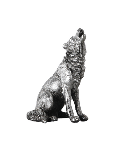 Majestic Howling Wolf Statue, Elegant Wolf Sculpture, Howling Wolf Figurine Decor, Animal Themed Wolf Figurine, Wolf Figure Home Decor