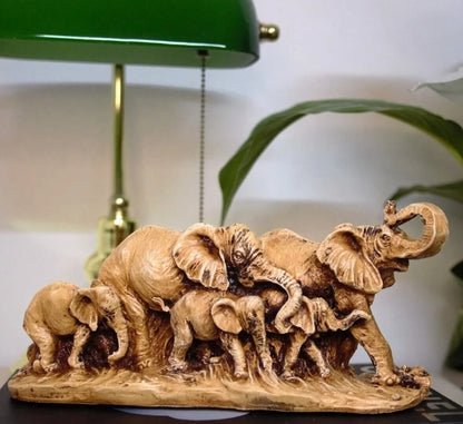 Handmade Elephant Family Decor, Elephant Statue, Safari Home Decor, Artistic Office Decor, Handmade Elephant Set, Animal Home Accent