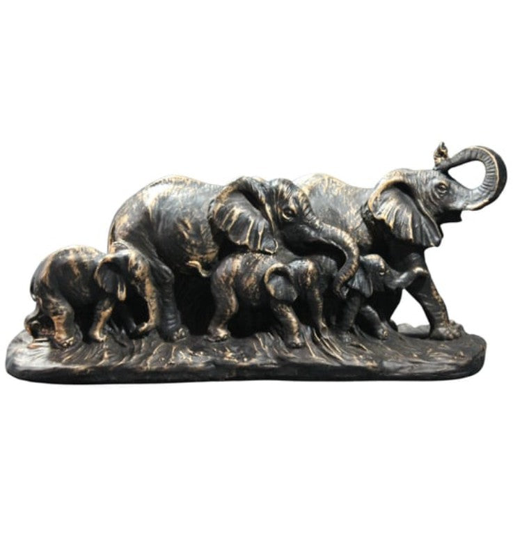 Handmade Elephant Family Decor, Elephant Statue, Safari Home Decor, Artistic Office Decor, Handmade Elephant Set, Animal Home Accent