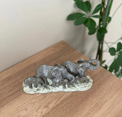 Handmade Elephant Family Decor, Elephant Statue, Safari Home Decor, Artistic Office Decor, Handmade Elephant Set, Animal Home Accent