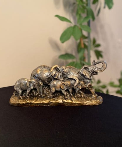 Handmade Elephant Family Decor, Elephant Statue, Safari Home Decor, Artistic Office Decor, Handmade Elephant Set, Animal Home Accent