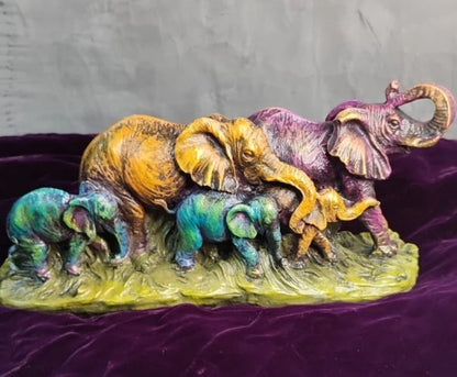 Handmade Elephant Family Decor, Elephant Statue, Safari Home Decor, Artistic Office Decor, Handmade Elephant Set, Animal Home Accent