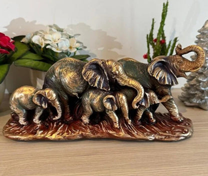 Handmade Elephant Family Decor, Elephant Statue, Safari Home Decor, Artistic Office Decor, Handmade Elephant Set, Animal Home Accent