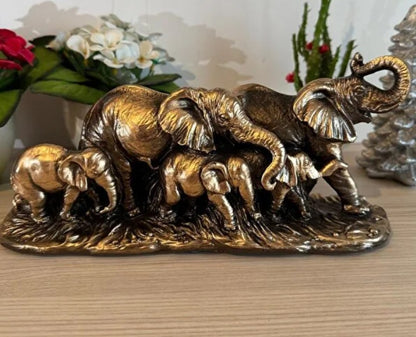 Handmade Elephant Family Decor, Elephant Statue, Safari Home Decor, Artistic Office Decor, Handmade Elephant Set, Animal Home Accent