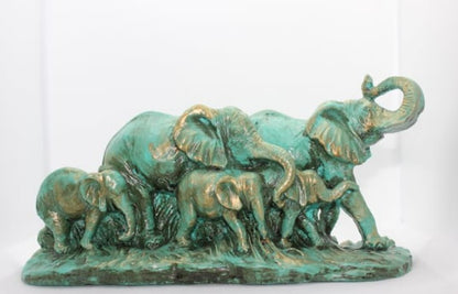Handmade Elephant Family Decor, Elephant Statue, Safari Home Decor, Artistic Office Decor, Handmade Elephant Set, Animal Home Accent