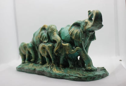 Handmade Elephant Family Decor, Elephant Statue, Safari Home Decor, Artistic Office Decor, Handmade Elephant Set, Animal Home Accent