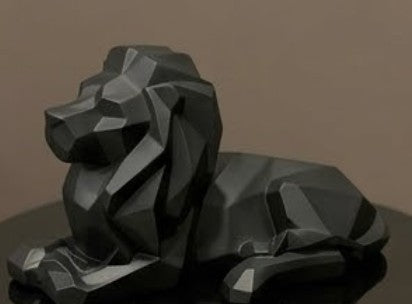 Löwenskulptur, Löwenfigur, Minimalistische Tierskulptur, Löwenfigur, Tischdekoration, Kubische Löwenskulptur, Kubische Löwenfigur