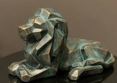 Löwenskulptur, Löwenfigur, Minimalistische Tierskulptur, Löwenfigur, Tischdekoration, Kubische Löwenskulptur, Kubische Löwenfigur