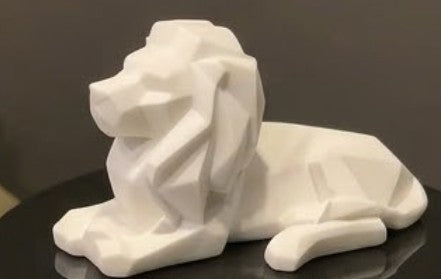 Löwenskulptur, Löwenfigur, Minimalistische Tierskulptur, Löwenfigur, Tischdekoration, Kubische Löwenskulptur, Kubische Löwenfigur