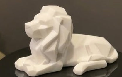 Löwenskulptur, Löwenfigur, Minimalistische Tierskulptur, Löwenfigur, Tischdekoration, Kubische Löwenskulptur, Kubische Löwenfigur