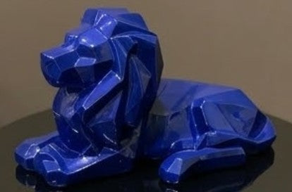 Löwenskulptur, Löwenfigur, Minimalistische Tierskulptur, Löwenfigur, Tischdekoration, Kubische Löwenskulptur, Kubische Löwenfigur