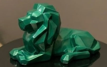 Löwenskulptur, Löwenfigur, Minimalistische Tierskulptur, Löwenfigur, Tischdekoration, Kubische Löwenskulptur, Kubische Löwenfigur