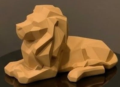 Löwenskulptur, Löwenfigur, Minimalistische Tierskulptur, Löwenfigur, Tischdekoration, Kubische Löwenskulptur, Kubische Löwenfigur
