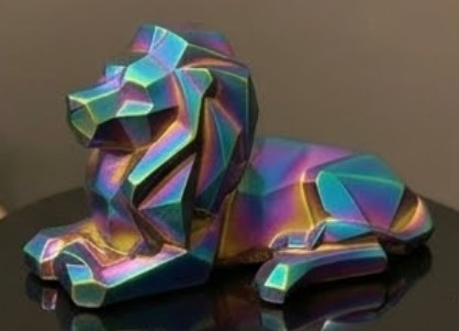 Löwenskulptur, Löwenfigur, Minimalistische Tierskulptur, Löwenfigur, Tischdekoration, Kubische Löwenskulptur, Kubische Löwenfigur