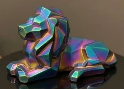 Löwenskulptur, Löwenfigur, Minimalistische Tierskulptur, Löwenfigur, Tischdekoration, Kubische Löwenskulptur, Kubische Löwenfigur