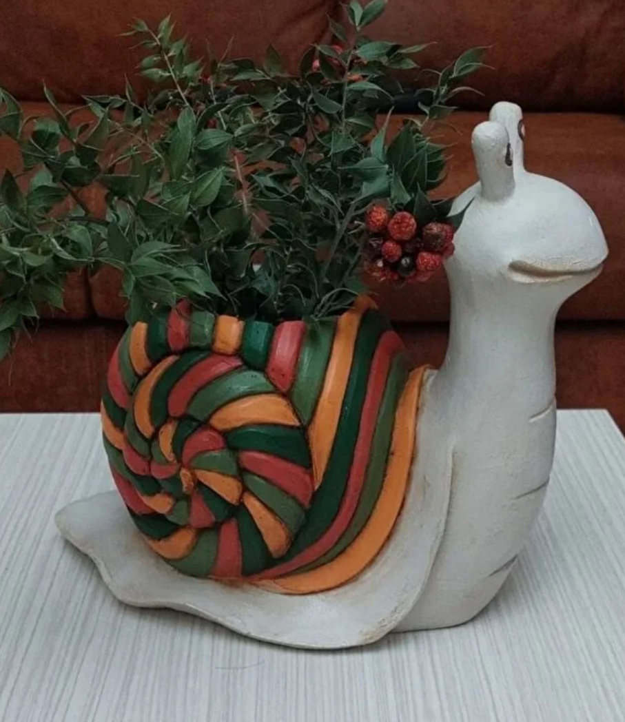 Cute Snail Pot Planter, Decorative Snail Pot, Snail Decorative Vase, Animal Shaped Snail Pot, Snail Planter Pot, Snail Shaped Flower Pot