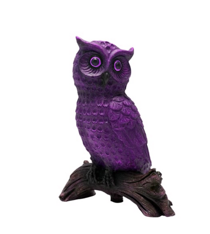 Rustic Owl Statue, Polyester Owl Sculpture, Realistic Owl Figurine, Handcrafted Owl Statue, Textured Owl Figurine, Realistic Owl Statue