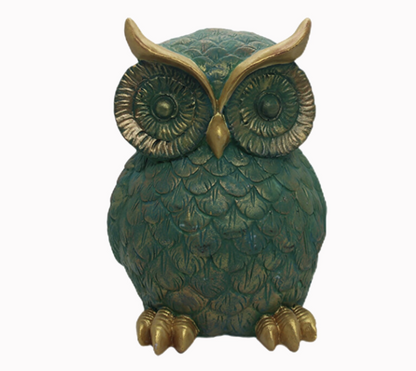 Hand Painted Owl Sculpture Figurine, Owl Figurine Hand Painted Sculpture, Handmade Owl Sculpture Figurine, Unique Owl Sculpture, Owl Statue