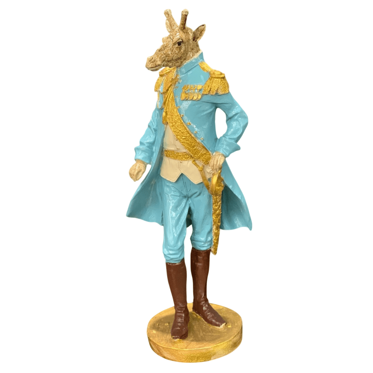 Handmade Giraffe Man Decor, Handmade Giraffe Statue, Gentleman Sculpture, Handmade Giraffe Gentleman, Handmade Giraffe Soldier Statue