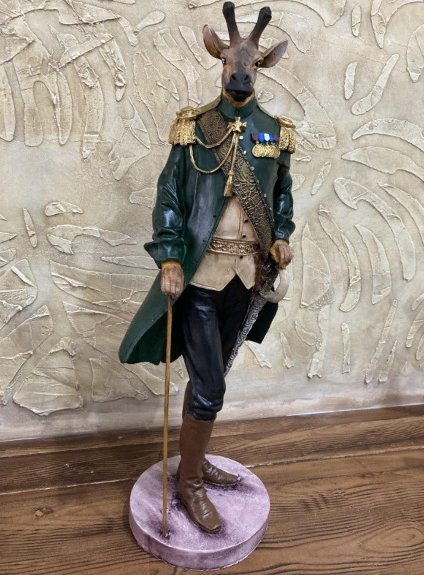 Handmade Giraffe Man Decor, Handmade Giraffe Statue, Gentleman Sculpture, Handmade Giraffe Gentleman, Handmade Giraffe Soldier Statue