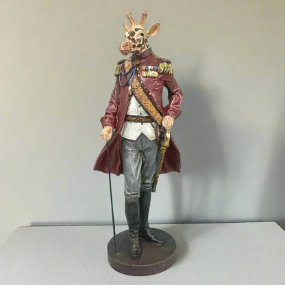 Handmade Giraffe Man Decor, Handmade Giraffe Statue, Gentleman Sculpture, Handmade Giraffe Gentleman, Handmade Giraffe Soldier Statue