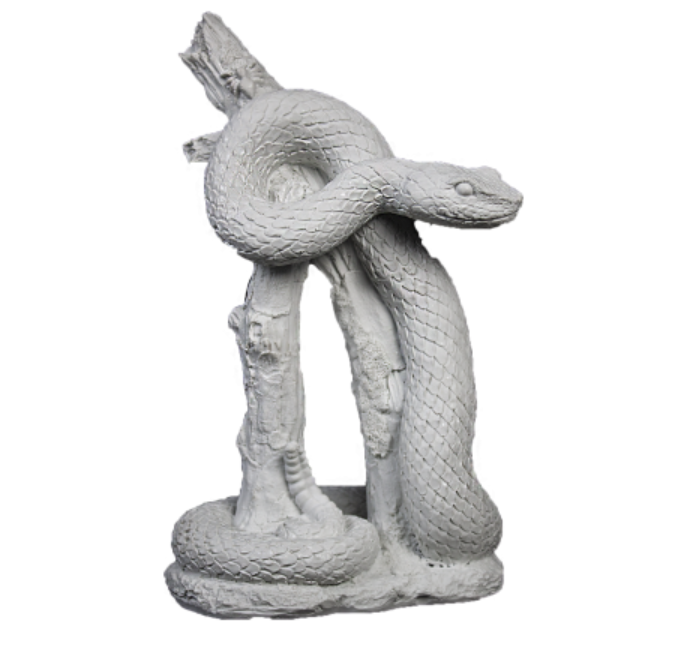Realistic Snake on Branch Statue, Coiled Snake Sculpture on Tree, Snake Figurine Wrapped Around Branch, Jungle Theme Snake Sculpture