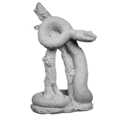 Realistic Snake on Branch Statue, Coiled Snake Sculpture on Tree, Snake Figurine Wrapped Around Branch, Jungle Theme Snake Sculpture