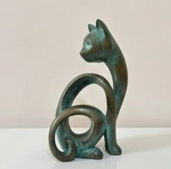 Abstract Cat Sculpture, Minimalist Cat Figurine, Geometric Cat Ornament, Cat Lover Gift, Home Accent, Geometric Cat Statue, Cat Sculpture, Cat Figurine