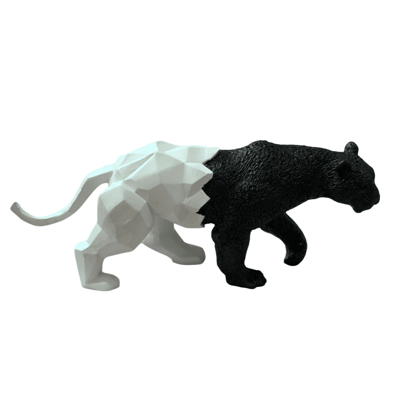 Semi Cubic Tiger Statue, Modern Tiger Statue, Textured and Cubic Tiger Statue, Geometric Panther Statue, Tiger Decor Cubic Geometric Statue
