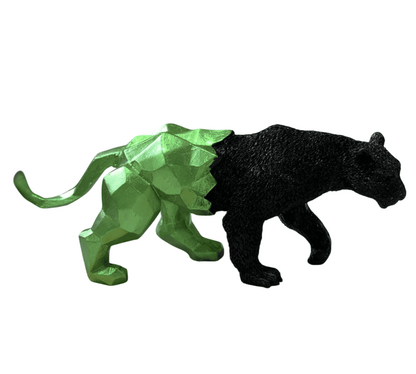 Semi Cubic Tiger Statue, Modern Tiger Statue, Textured and Cubic Tiger Statue, Geometric Panther Statue, Tiger Decor Cubic Geometric Statue