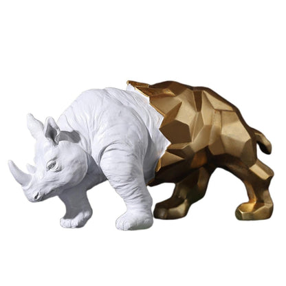 Unique Cubic Rhino Statue, Modern Cubic Rhino Sculpture, Cubic Rhino Statue, Abstract Rhino Sculpture, Luxury Rhino Statue, Rhino Sculpture