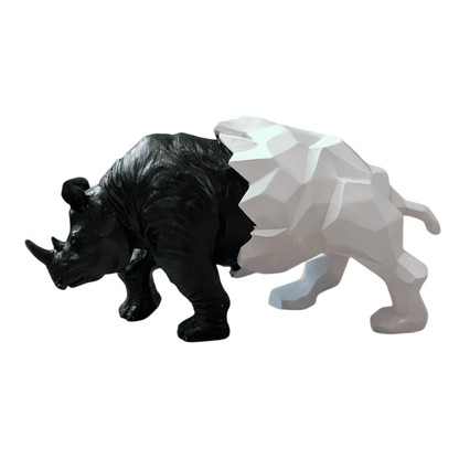 Unique Cubic Rhino Statue, Modern Cubic Rhino Sculpture, Cubic Rhino Statue, Abstract Rhino Sculpture, Luxury Rhino Statue, Rhino Sculpture