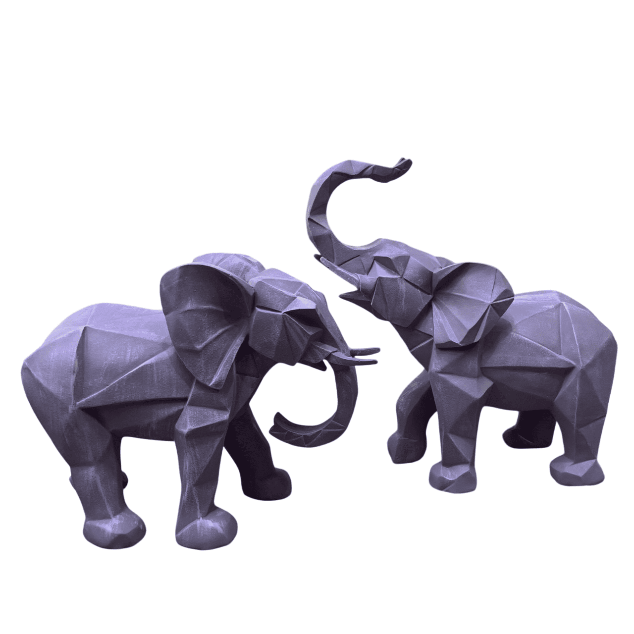 Cubic Elephant Statue Set, Modern Geometric Elephant Decor, Cubic Elephant Sculpture, Abstract Elephant Sculpture, Cubic Elephant Statue
