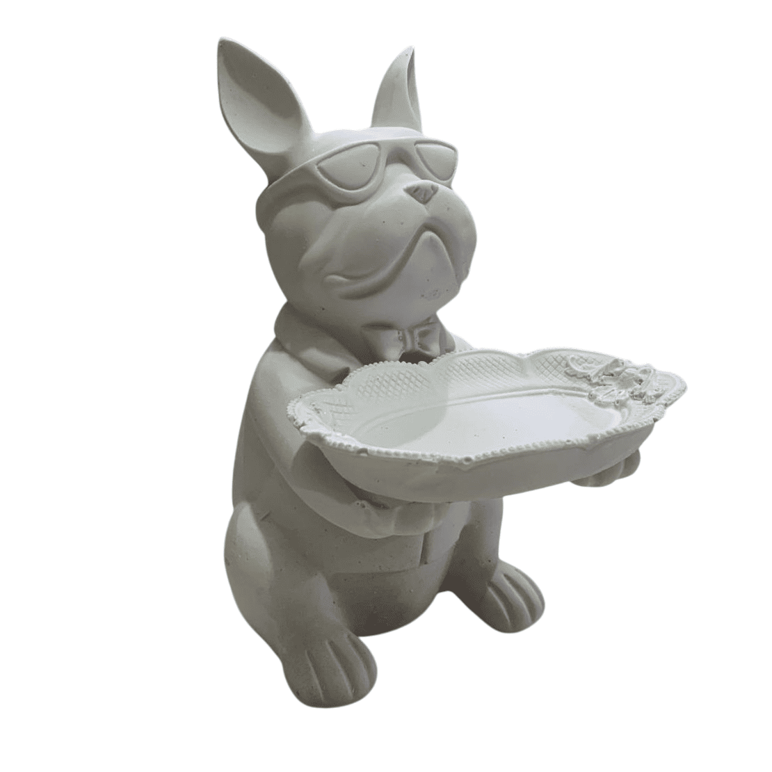 Handmade Bulldog Tray Decor, Funny Dog Sculpture, Polyester Modern Home Accent, French Bulldog Figurine Gift