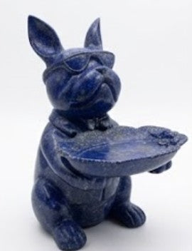 Handmade Bulldog Tray Decor, Funny Dog Sculpture, Polyester Modern Home Accent, French Bulldog Figurine Gift