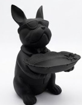 Handmade Bulldog Tray Decor, Funny Dog Sculpture, Polyester Modern Home Accent, French Bulldog Figurine Gift