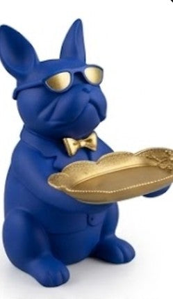 Handmade Bulldog Tray Decor, Funny Dog Sculpture, Polyester Modern Home Accent, French Bulldog Figurine Gift