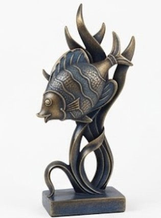 Modern Fish Sculpture, Coastal Table Decor, Polyester Fish Statue, Ocean Figurine