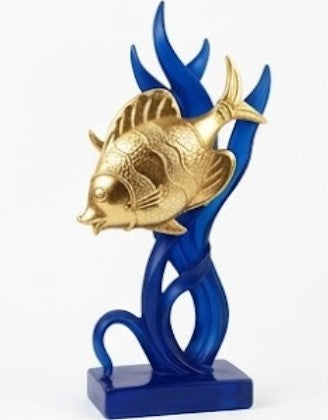 Modern Fish Sculpture, Coastal Table Decor, Polyester Fish Statue, Ocean Figurine